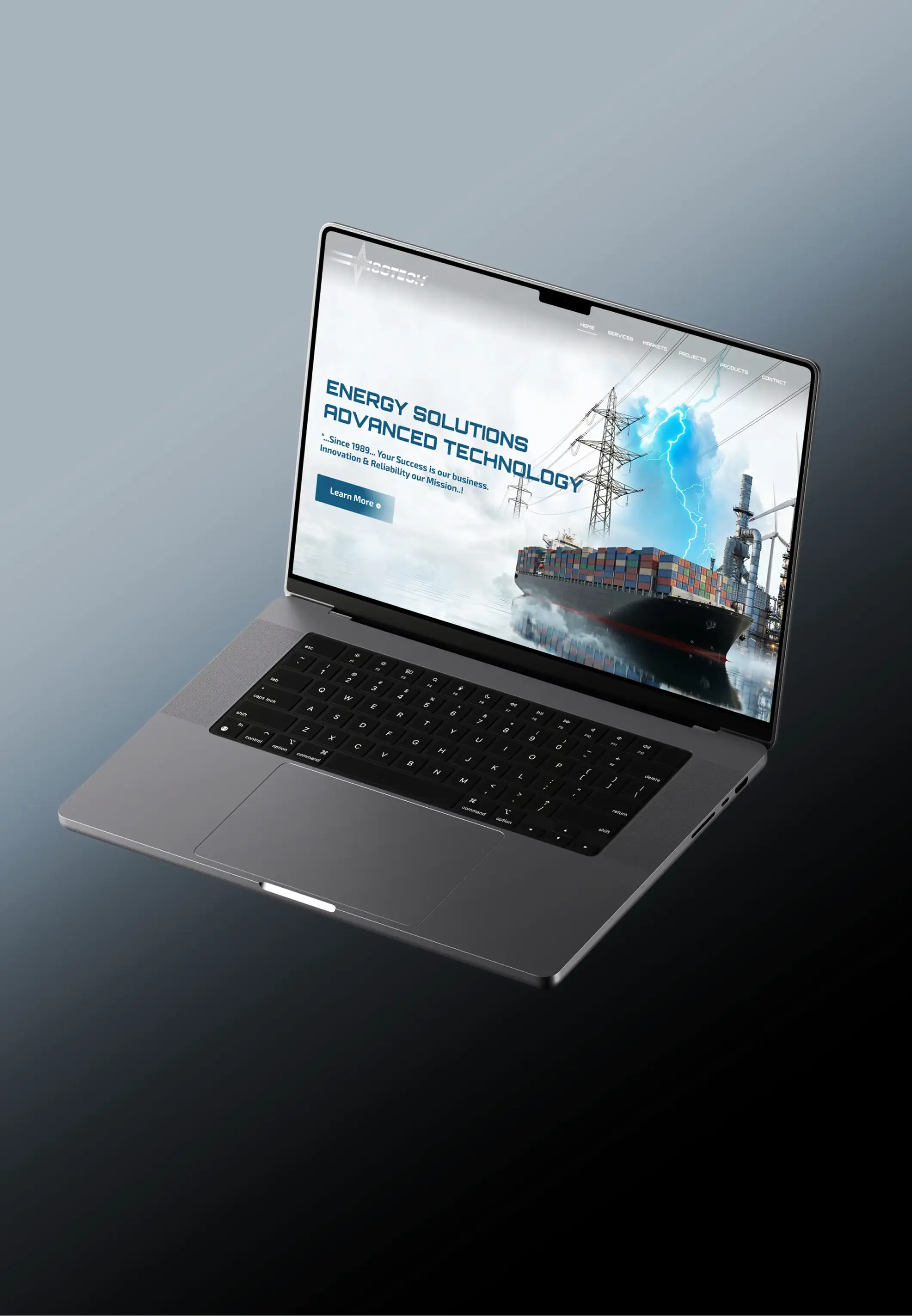 ISOTECH website laptop mockup